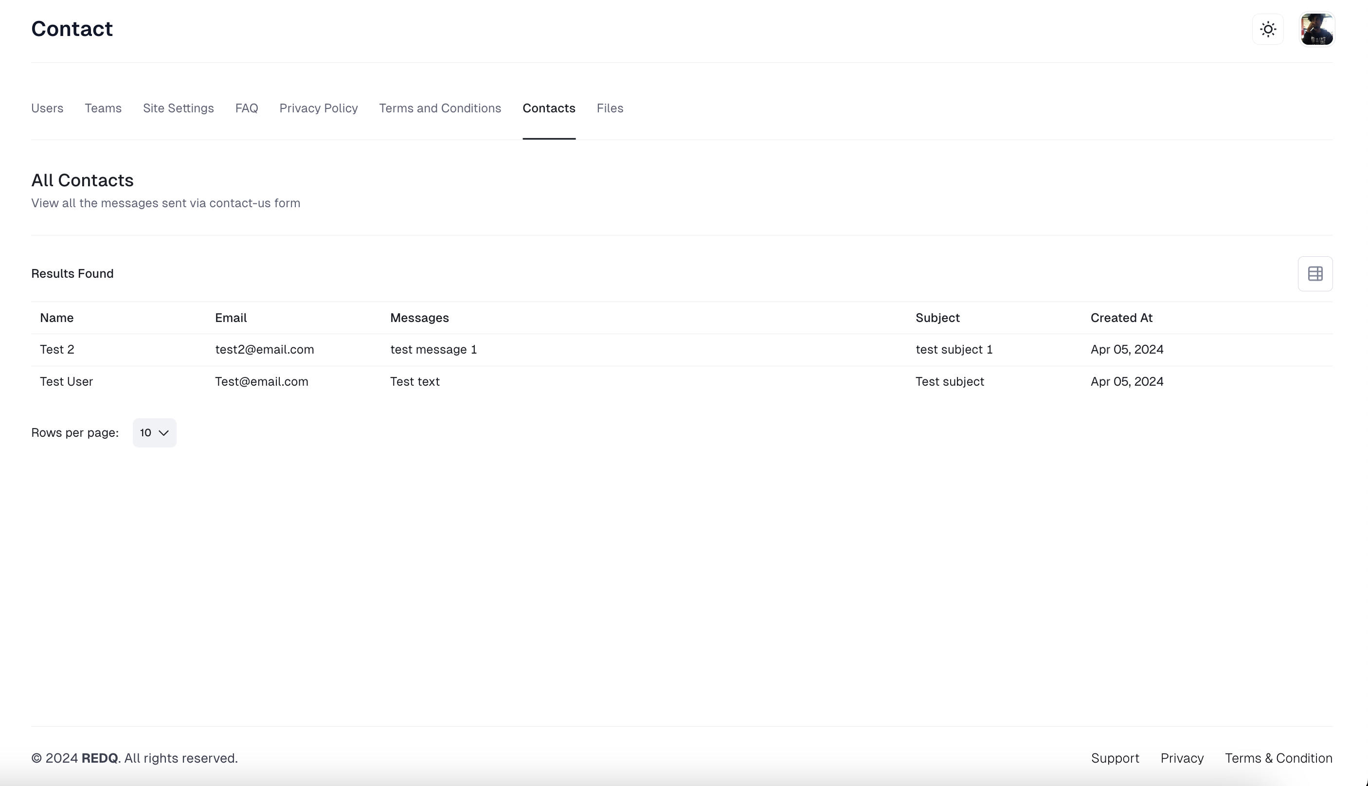 User Profile Settings Preview