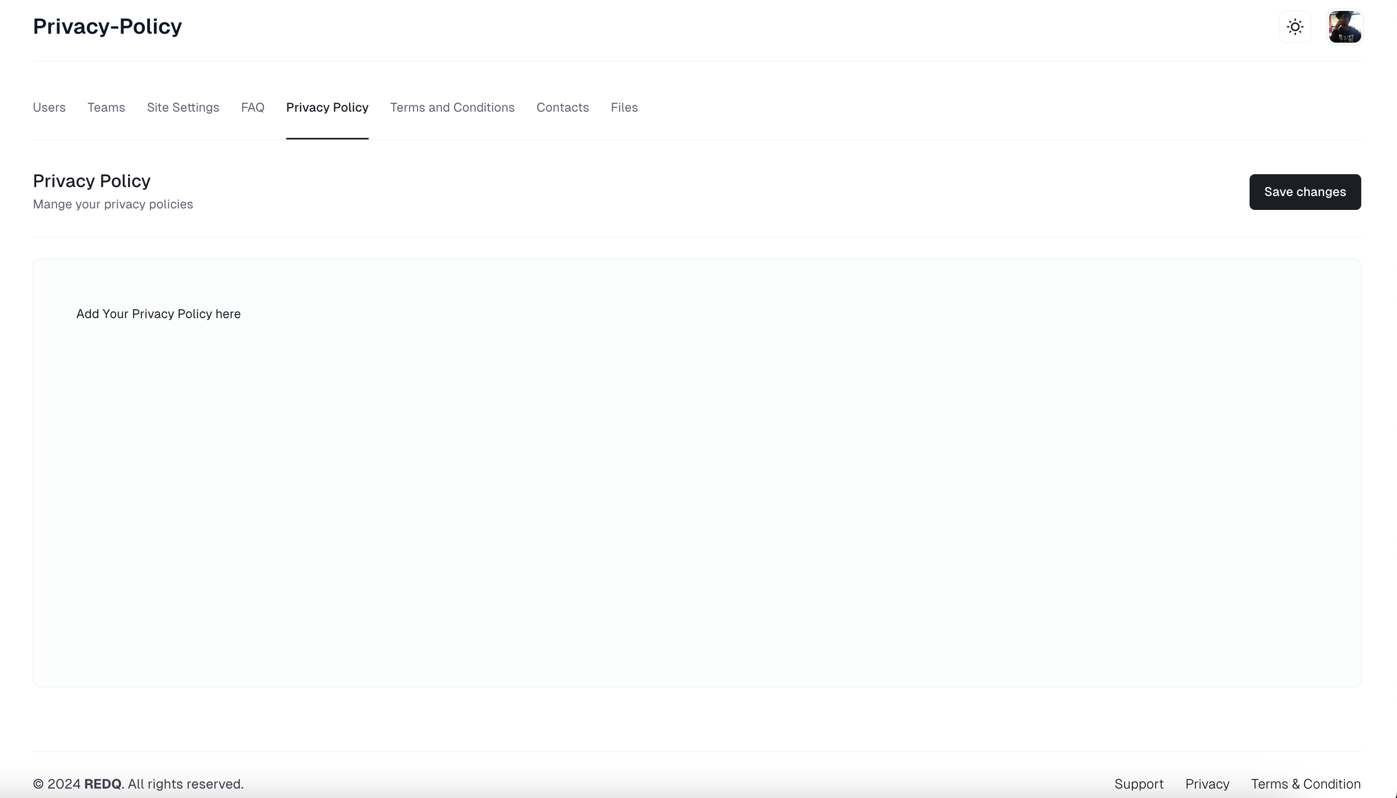 User Profile Settings Preview