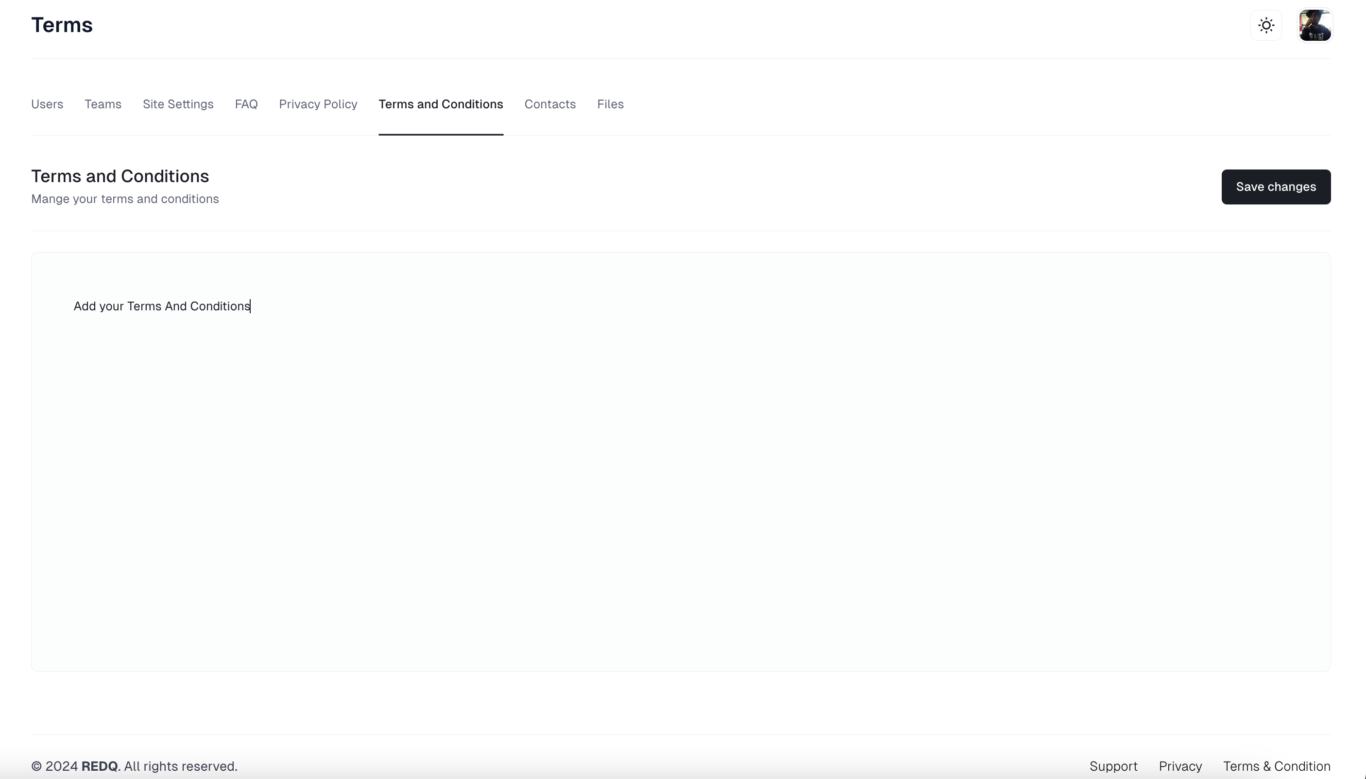 User Profile Settings Preview